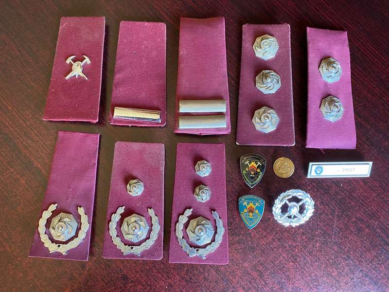 JOHANNESBURG FIRE BRIGADE RANKS AND OTHER BADGES- 13 ITEMS-SOLD TOGETHER