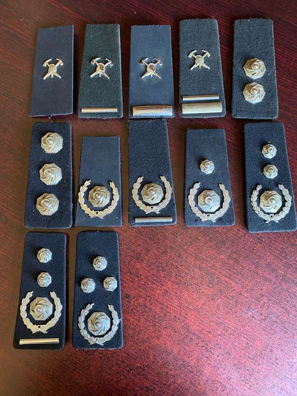 SA FIRE FIGHTER RANK BOARDS-SCARCE- COMPLETE SET