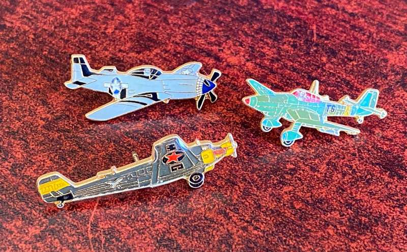 3X AIRCRAFT STICK PIN BADGES-SOLD TOGETHER