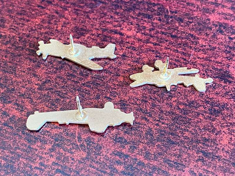 3X AIRCRAFT STICK PIN BADGES-SOLD TOGETHER