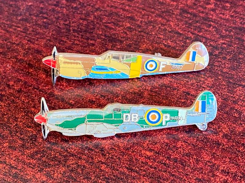 2X AIRCRAFT STICK BADGES -SOLD TOGETHER