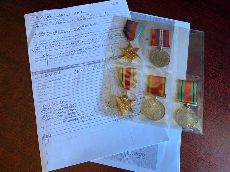 GROUP OF 5 TO C 274860 F. GALANT- 10 PAGES OF RESEARCH-PHOTO COPIES OF RECORD OF SERVICE SHOW THAT H