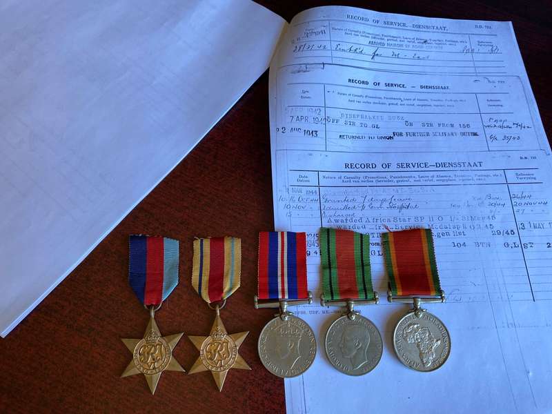 GROUP OF 5 TO C 274860 F. GALANT- 10 PAGES OF RESEARCH-PHOTO COPIES OF RECORD OF SERVICE SHOW THAT H