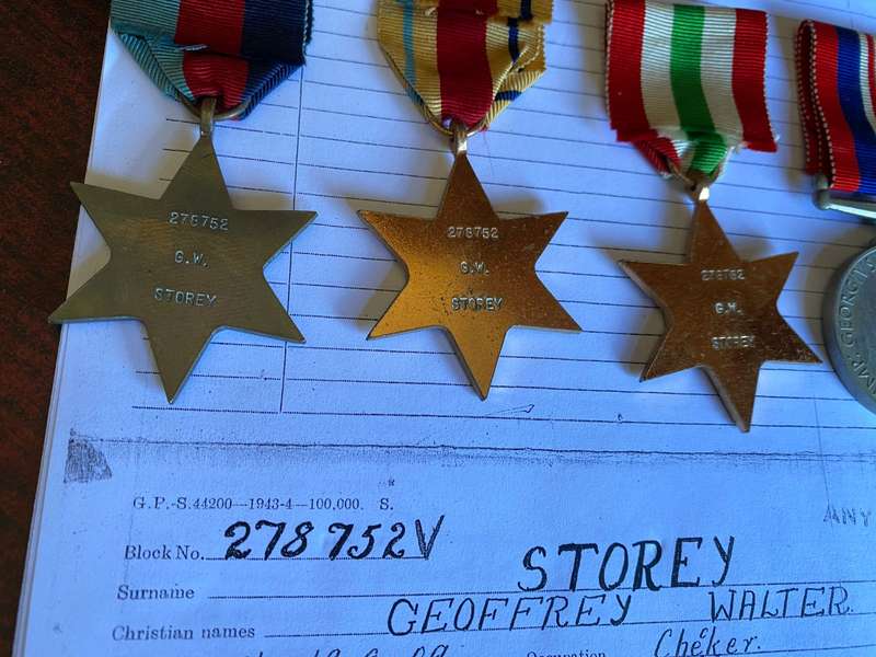 GROUP OF 5 TO 278752 GEOFFREY W (WALTER) STOREY- HE WAS BORN IN MOWBRAY ON THE 19TH AUG 1909-10 PAGE