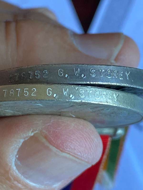 GROUP OF 5 TO 278752 GEOFFREY W (WALTER) STOREY- HE WAS BORN IN MOWBRAY ON THE 19TH AUG 1909-10 PAGE