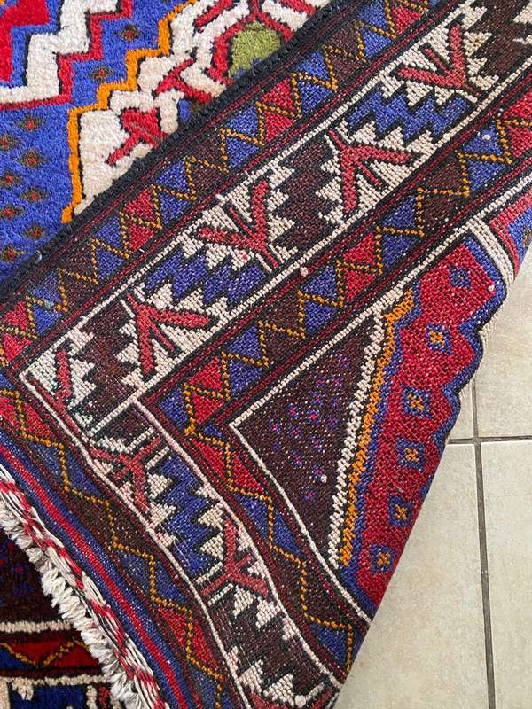 HAND KNOTTED BALUCHI PERSIAN CARPET-CONDITION UNUSED-MEASURES 144X 90 CM