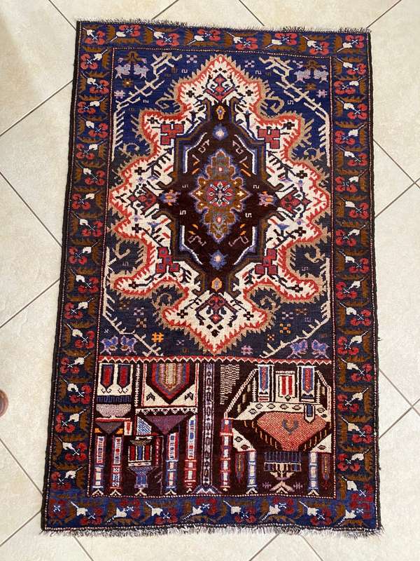 HAND KNOTTED BALUCHI PERSIAN CARPET-CONDITION UNUSED-MEASURES 148X92 CM