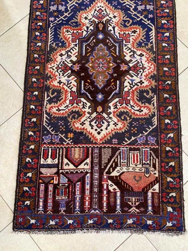 HAND KNOTTED BALUCHI PERSIAN CARPET-CONDITION UNUSED-MEASURES 148X92 CM