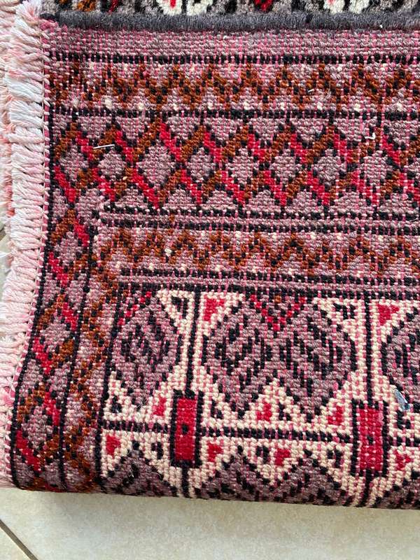 HAND KNOTTED TARKOMAN PERSIAN CARPET-CONDITION UNUSED-MEASURES 102X46 CM