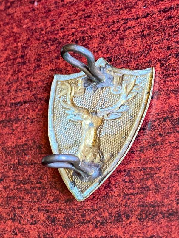 CAPE TOWN HIGHLANDERS,BRASS -OTHER RANKS SPORRAN BADGE-WORN POST 1902- 2 LUGS