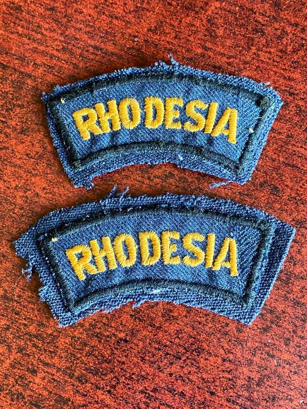 RHODESIA AIR FORCE TITLE PAIR-WORN 1970'S-1980