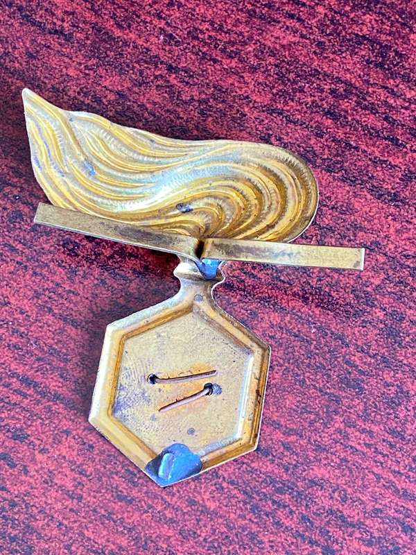 ITALIAN WW2 CHEMICAL WAR FARE CAP BADGE- SCARCE