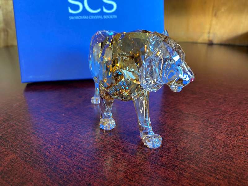 SWAROVSKI CRYSTAL SCS 210 TIGER 1003148 MINT BOXED RETIRED -RARE-SIZE 18,5 X 8,5 CM