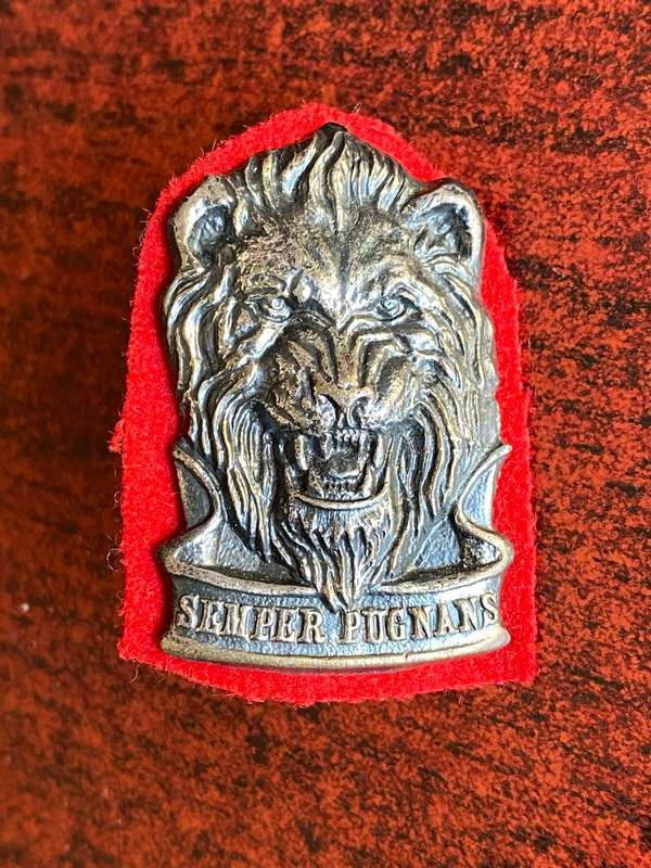 SWA REACTION FORCE,OXIDISED SILVER CAP BADGE -LUGS COMPLETE