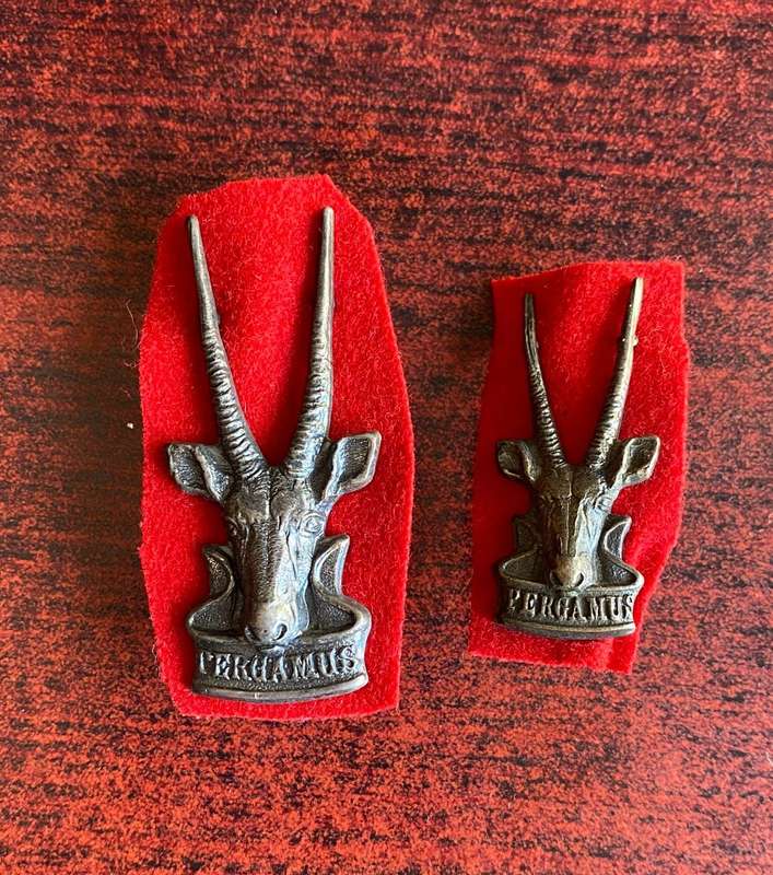 SWA HQ OXIDISED SILVER BREAST BADGES-LARGE+SMALL-PINS INTACT