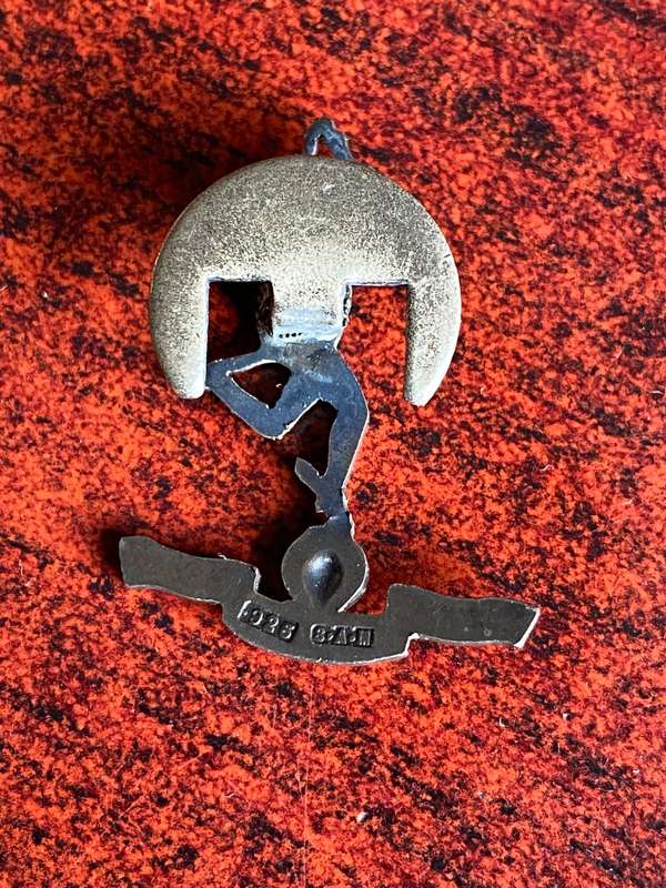 SA CORPS OF SIGNALS OFFICERS STERLING SILVER BUTTON BADGE