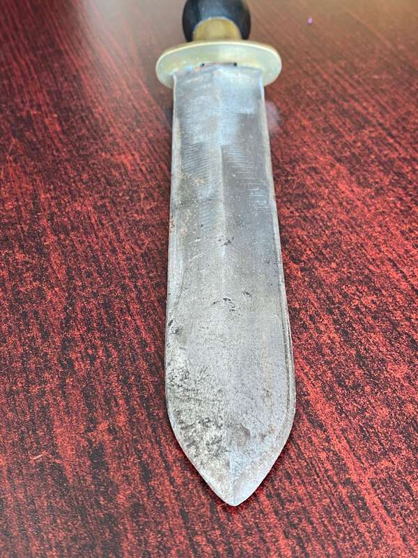 SIEBE GERMAN & CO DIVING KNIFE 33,7 CM TOTAL LENGTH -BLADE LENGTH 19,7 CM,DOUBLE EDGED WITH MAKERS M