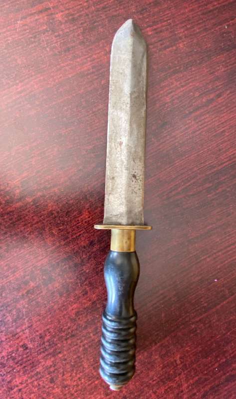 SIEBE GERMAN & CO DIVING KNIFE 33,7 CM TOTAL LENGTH -BLADE LENGTH 19,7 CM,DOUBLE EDGED WITH MAKERS M