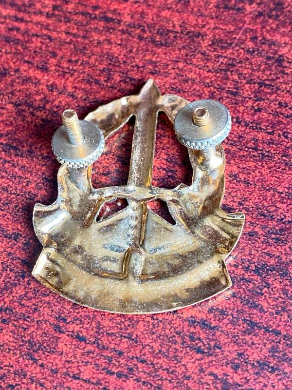 TRANSKEI CORPS OF MILITARY POLICE CAP BADGE- 2 X SCREW LUGS