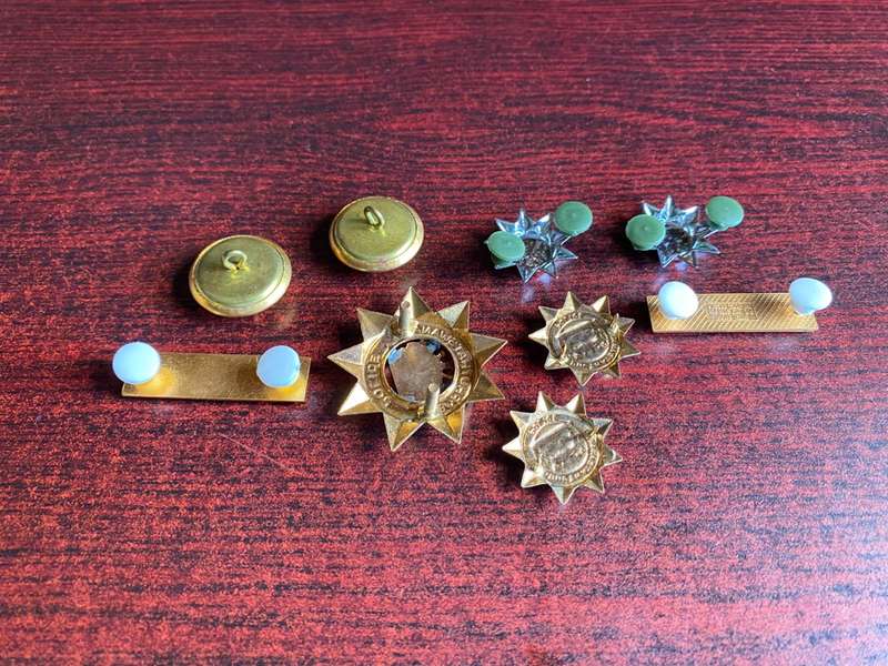 BOPHUTHATSWANA POLICE CAP,COLLARS ,BUTTONS + BREAST NAME BADGE + RANKS-PINS + LUGS INTACT