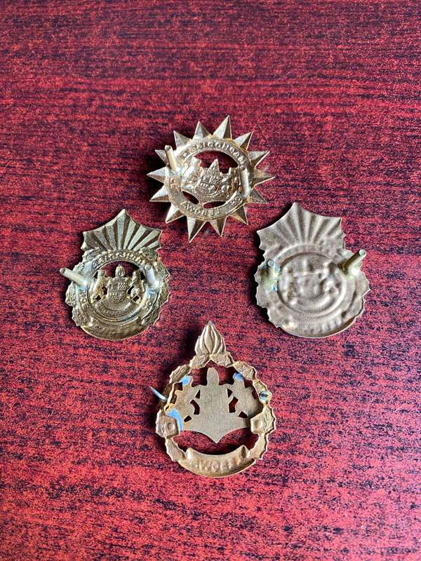 LEBOWA POLICE VOIDED + SOLID CAP BADGE + RANK-SOLD TOGETHER + SOLD WITH ANOTHER POLICE CAP BADGE