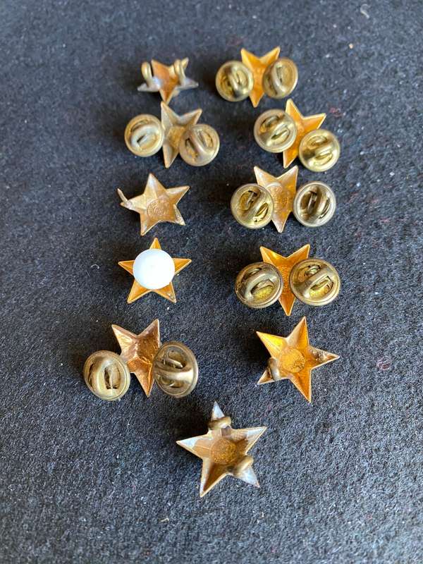 SADF OFFICERS RANK PIPS-MESS DRESS- 11 SOLD TOGETHER- 1960'S-1970'S