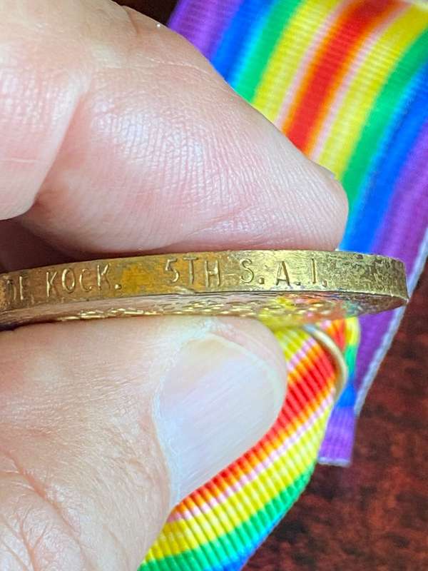 WW1 VICTORY MEDAL AWARDED TO 14015 PRIVATE/GUNNER JOHN (JOHANNES) THEODORE DE KOCK-3RD BRIGADE,THEN