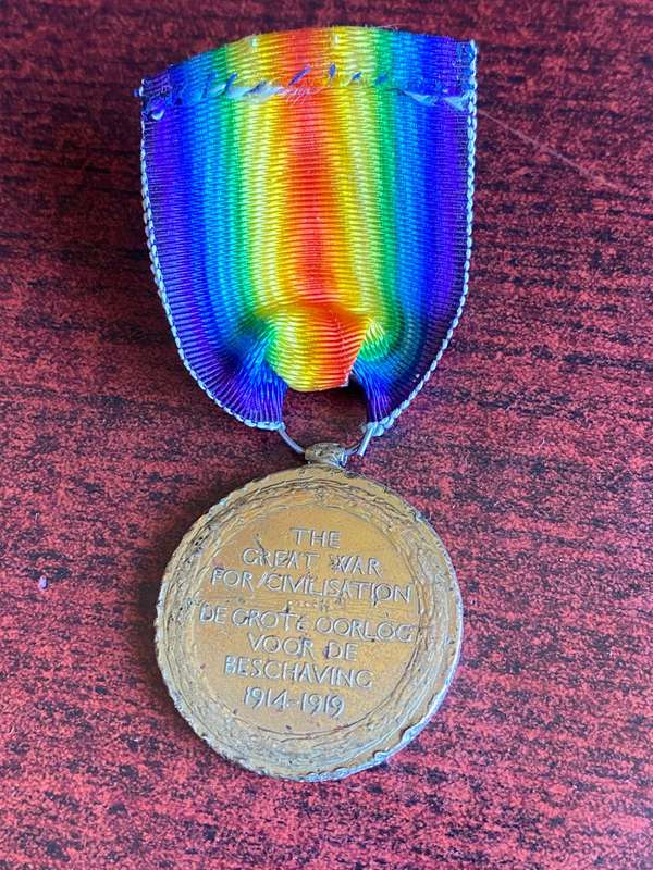 WW1 VICTORY MEDAL AWARDED TO BURGER JOHNSON VAN RENSBURG 9 Z.A.R.