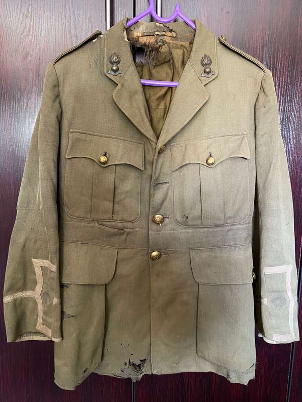 WW1 ENGINEERS UNIFORM JACKET- DAMAGED