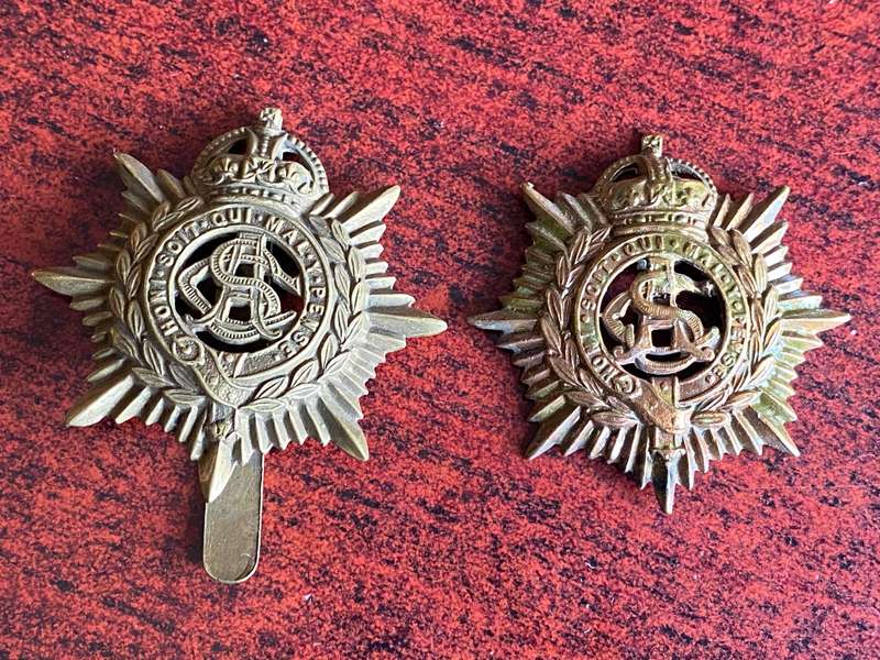 ARMY SERVICE CORPS WORN FROM 1916- 1918 WHEN PREFIX "ROYAL" WAS ADDED-BRASS,VOIDED-TWO-ONE WITHOUT L