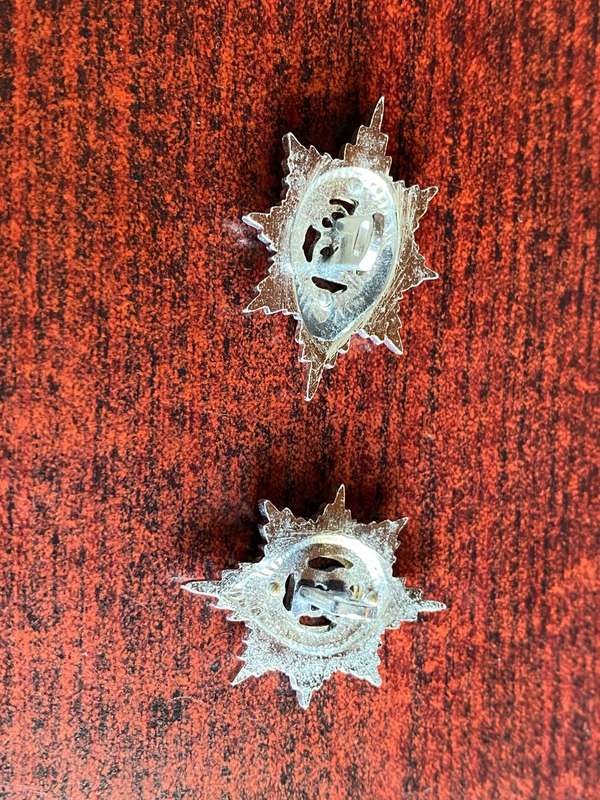 WOCESTERSHIRE REGT. BI/METAL COLLAR BADGE PAIR-WORN 1925-66