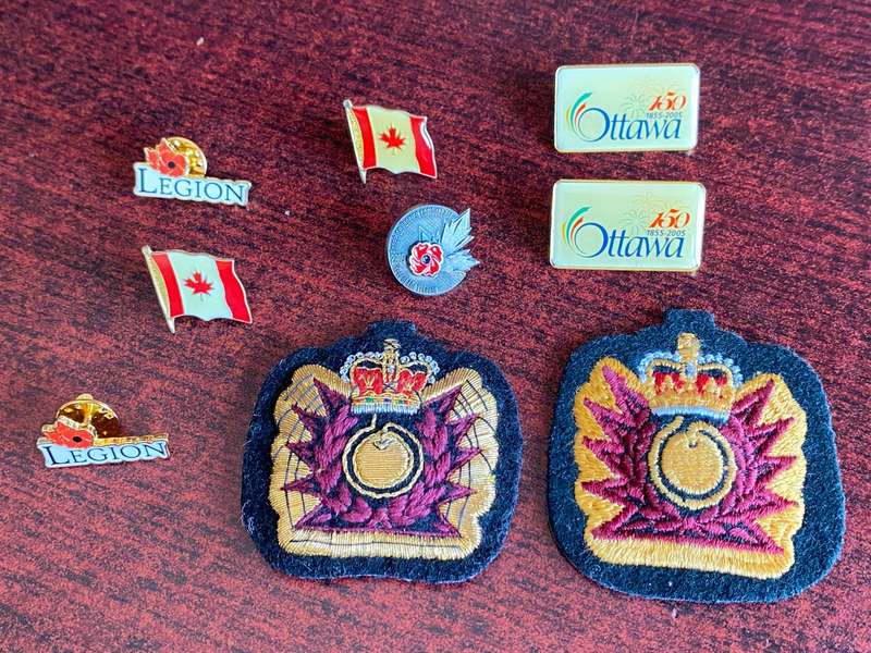 MIXED CANADIAN BADGES-SOLD TOGETHER- 9 IN TOTAL