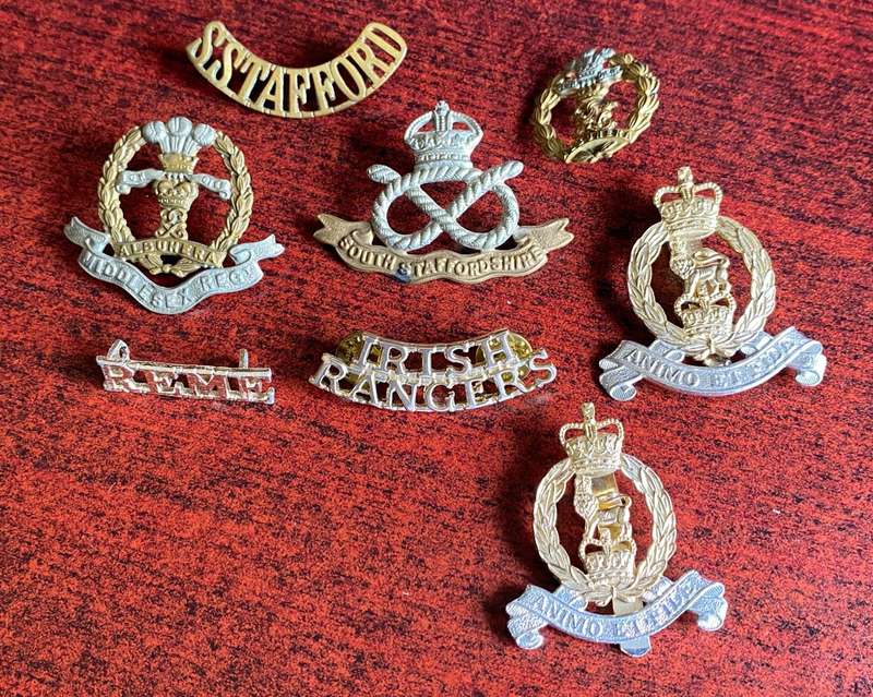 BRITISH BADGES AND TITLES-MIXED LOT OF 8- SOLD TOGETHER