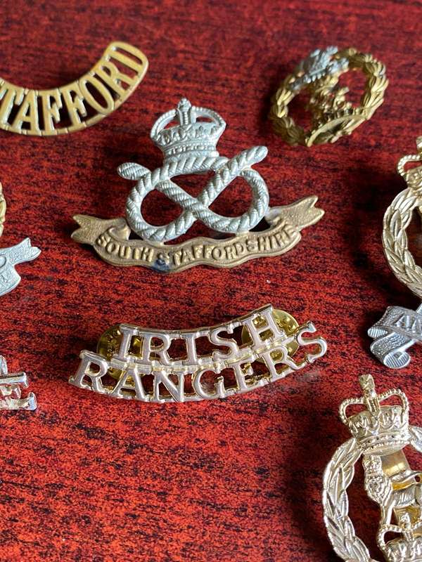 BRITISH BADGES AND TITLES-MIXED LOT OF 8- SOLD TOGETHER