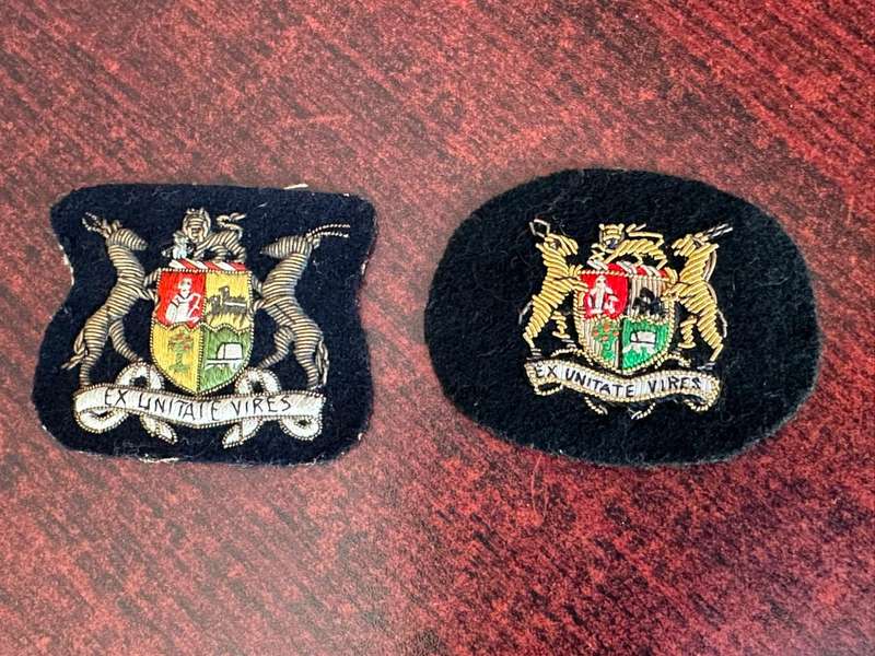 SA NAVY WARRANT OFFICER 2 SLEEVE BADGES- 2 VARIATIONS