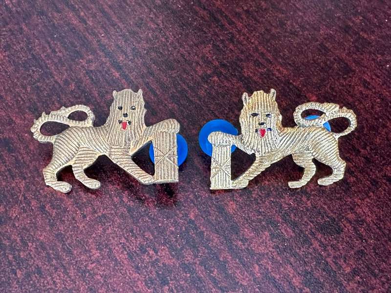 SA NAVY CHIEF PETTY OFFICER SLEEVE BADGE PAIR-BRASS-PINS INTACT