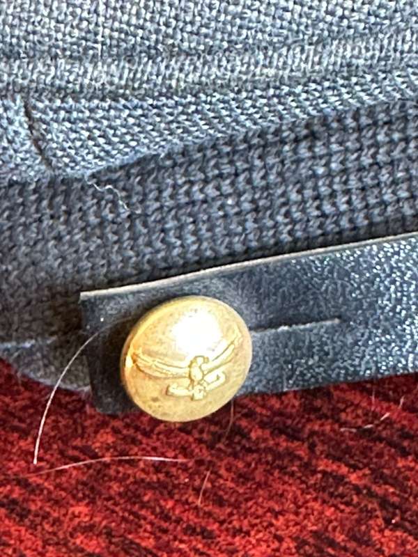 SAAF PEAKED CAP-GOOD CONDITION- MEMBERS MILITARY ID WRITTEN INSIDE