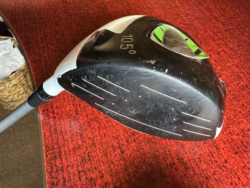 EUD 10,5 DEGREES DRIVER WITH FLEX MODULUS GRAPHITE SHAFT-SOLD WITH TAYLOR NO 1, 10 DEGREES LOFT FAIR