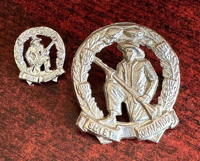 SKIET COMMANDO CAP AND ONE COLLAR -LUGS + PINS COMPLETE- 1970'S