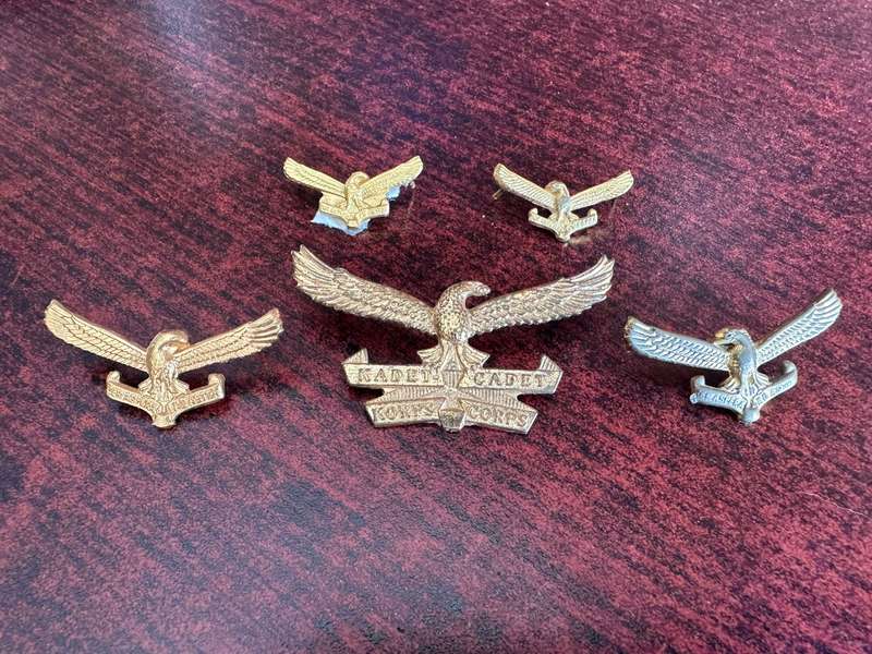 SAAF CADET CORPS CAP,COLLARS AND MESS DRESS COLLARS-LUGS + PINS INTACT-1960'S-70'S