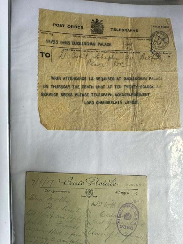 LARGE AND UNIQUE COLLECTION OF LT. COL. C.G. CHAPLIN M.C.-TOO MUCH TO DESCRIBE OR TOO PUT IN PICTURE