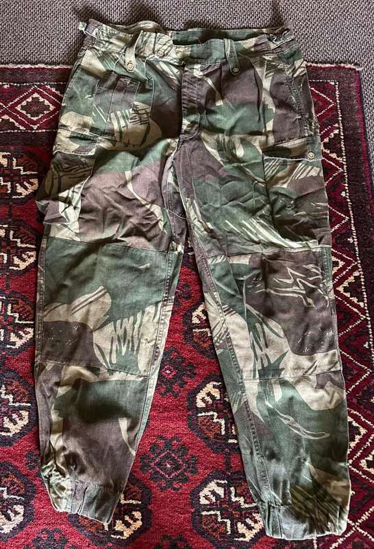 Rhodesian camo trousers, size 46, pipe length 75cm, reinforced back side.