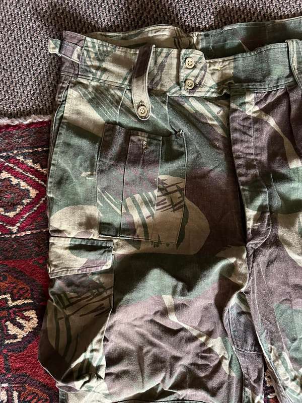 Rhodesian camo trousers, size 46, pipe length 75cm, reinforced back side.