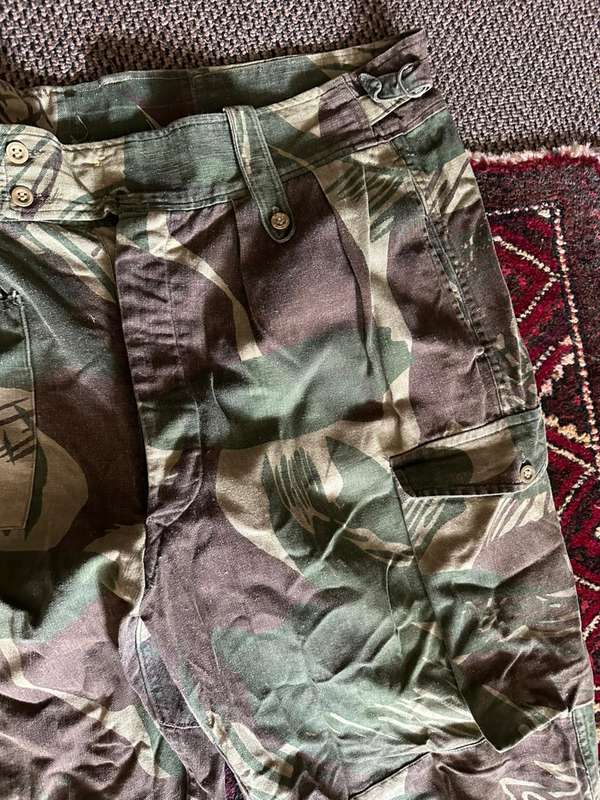 Rhodesian camo trousers, size 46, pipe length 75cm, reinforced back side.