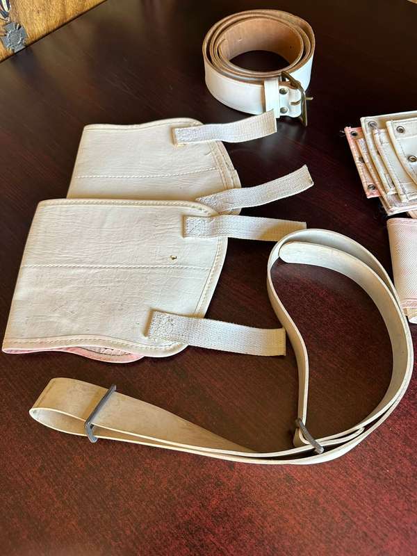 SADF SELECTION OF CREMONIAL BELTS AND LEGGING (4 PAIRS)