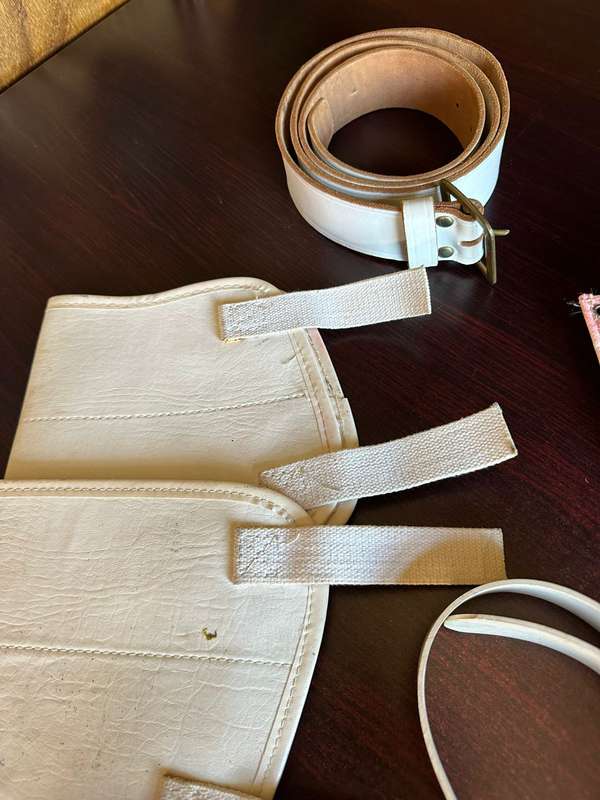 SADF SELECTION OF CREMONIAL BELTS AND LEGGING (4 PAIRS)