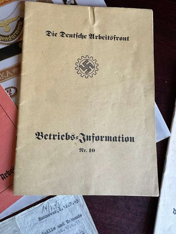 GERMAN DOCUMENTS FOR SALE-PLEASE NOTE THAT THE BOOK IN PICTURES IS NOT FOR SALE