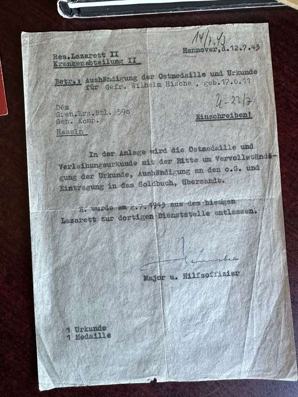 GERMAN DOCUMENTS FOR SALE-PLEASE NOTE THAT THE BOOK IN PICTURES IS NOT FOR SALE