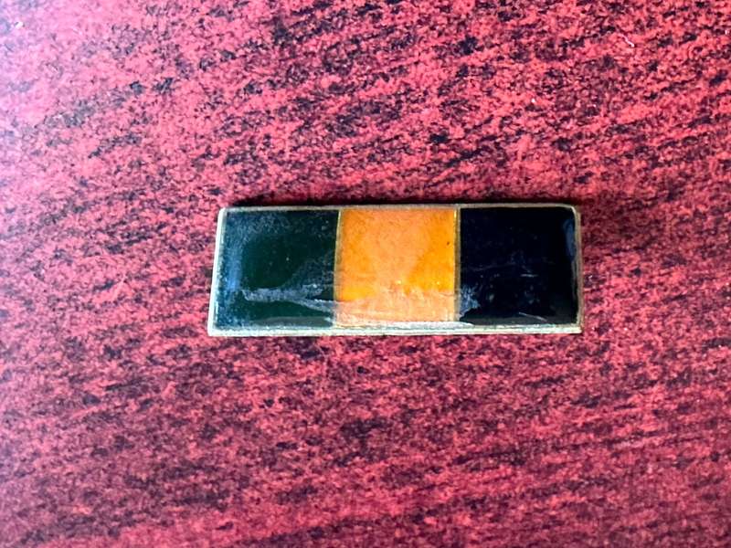 SA INFANTRY CORPS BERET BAR-2ND TYPE BLACK/ YELLOW/ GREEN- 2 PINS