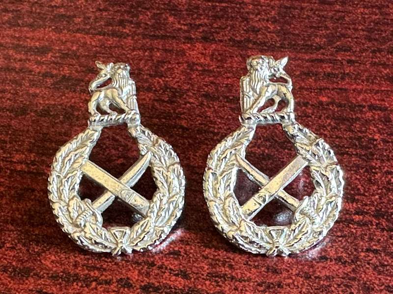 GENERAL OFFICERS,CHROME COLLAR BADGE PAIR-MESS DRESS-PINS INTACT